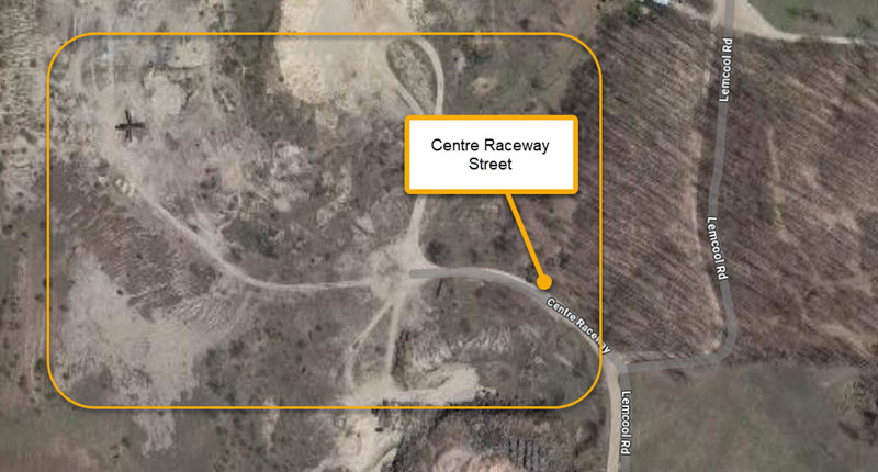 Center Raceway - Aerial Map Of Centre Raceway Street (newer photo)